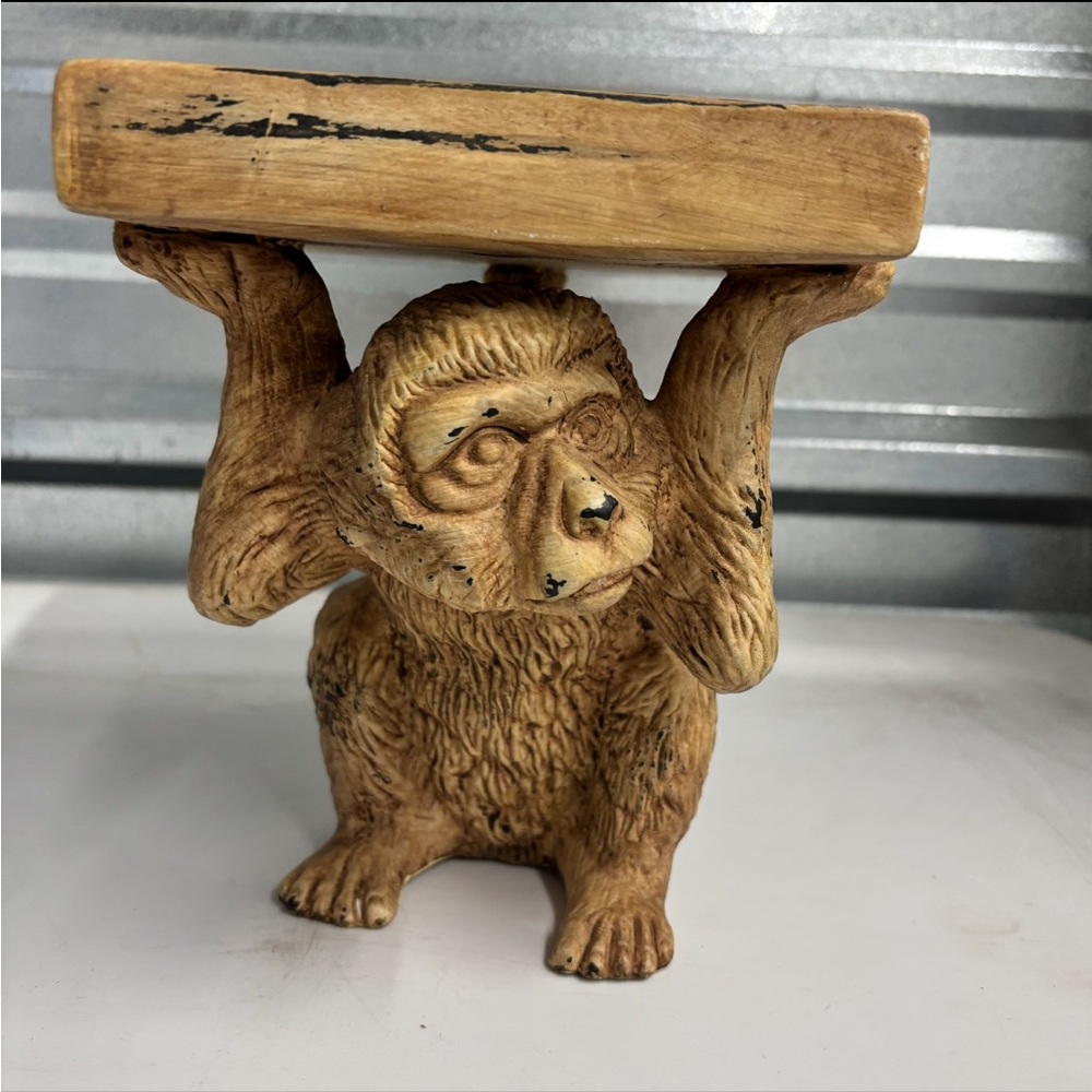 Vintage Japan, Pedestal Monkey ,Ceramic